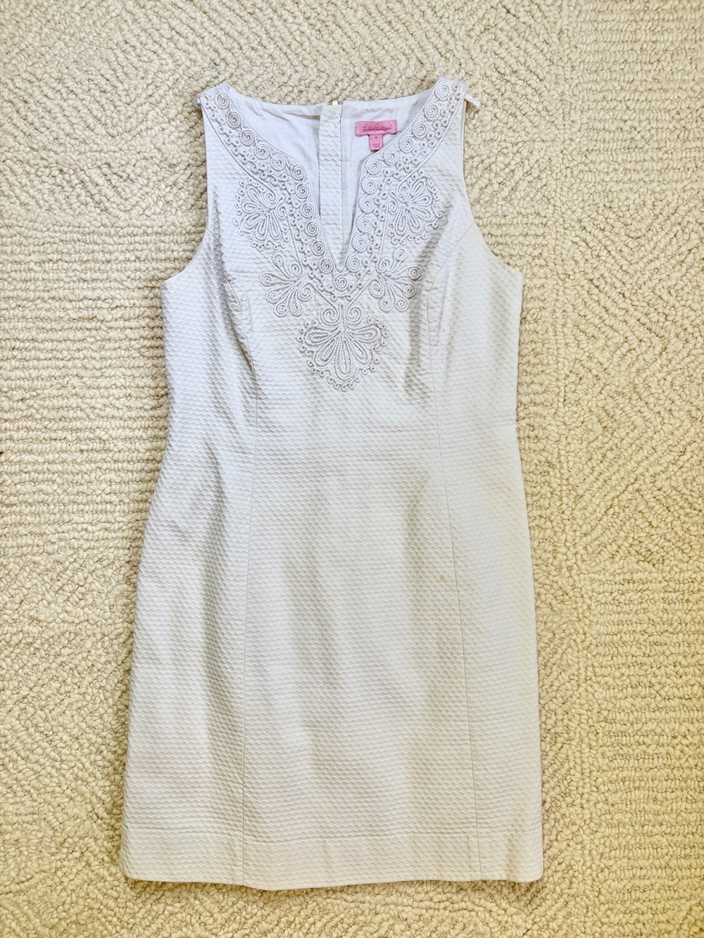 Lilly Pulitzer White Sleeveless Embroidered Mini Dress